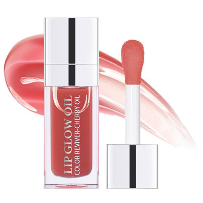 Picture of Fovcos Hydrating Lip Glow Oil, Moisturizing Lip Glow Oil, Lip Plumper Gloss, Transparent Lip Gloss, Lip Oil, Plumping Lip Oil, Lip Balm, Tinted Lip Balm Lip Care (Rosewood)
