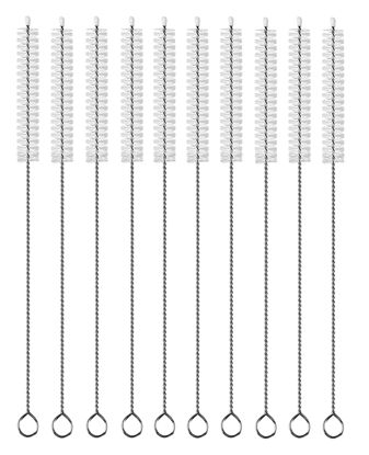 Picture of Straw Cleaner Brush Extend 12 inch, Extra Wide 12mm diam Pipe Cleaners, Extra Long Straw Brush for Sippy Cup, Water Bottle and Tubes, Drinking Straw Cleaning Brush Set 10 Pack