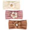 Picture of MIUXUESO 3 Pcs Baby Flower Headbands Baby Girls Nylon Headbands Soft Hairbands Hair Accessories for Newborn Infant Toddler Kids (Yellow,Pink,Brown)
