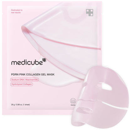 Picture of Medicube PDRN Pink Collagen Jelly Gel Mask, Overnight Face Mask for Glass Glow Skin, Korean Facial Mask, Pore Care, Firming, Moisturizing and Evens Skin Tone, Korean Skincare, 28g, 1 Sheet