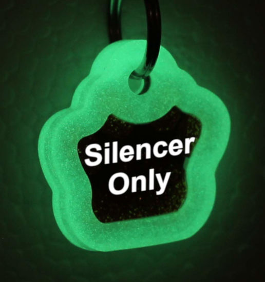 Picture of io tags Pet ID Tags Silencer for Dog and Cat Glitter Paw Print Tag (Silencer Only)
