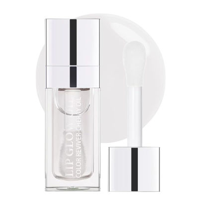 Picture of Hydrating Lip Glow Oil, Plumping Lip Oil, Tinted Lip Balm Lip Care, Transparent Toot Lip Oil, Moisturizing Lip Gloss, Non-Sticky Long Lasting Lip Oil Gloss, Lip Plumper Gloss (Clear)