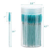 Picture of 100 Pcs Disposable Mascara Wands, Crystal Eyebrow Spoolies Brush for Eyelash Extensions, Lash Brushes with Container (Blue)