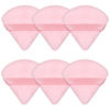 Picture of Pimoys 6 Pieces Pink Powder Puff Face Soft Triangle for Loose Powder, Velour Makeup Sponge Set Setting Powder Puff Beauty Makeup Tools