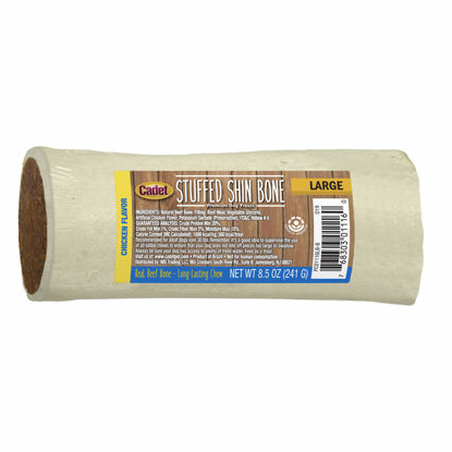 Picture of Cadet Stuffed Shin Bone - Highly Digestible, High Protein, Long-Lasting Dog Chew Bone for Aggressive Chewers, Supports Dental Health, - Chicken Flavor, Large (1 Count)