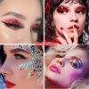 Picture of Go Ho Red Face Body Glitter,Singer Concerts Red Face Paint Glitter Makeup,Holographic Chunky Sequins Glitters for Eye Lip Hair Nails,Festival Glitter Rave Accessories,07 Red Glitter 52g