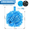 Picture of FARMOGA Bath Loofah Sponge Back Scrubber Shower Sponge Soft Mesh Exfoliator Pouf Shower Ball Bath Sponges for Women and Men Bath Accessories