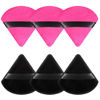 Picture of Pimoys 6 Pieces Powder Puff Face Soft Triangle Makeup Puff for Loose Powder Setting Powder, Velour Foundation Blender Sponge Beauty Makeup Tools (Black, Rose Red)