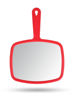 Picture of Gladmart Hand Mirror Salon Barber Hairdressing Handheld Mirror with Handle (Square Red 7.4 x 10.3 inches)