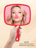 Picture of Gladmart Hand Mirror Salon Barber Hairdressing Handheld Mirror with Handle (Square Red 7.4 x 10.3 inches)