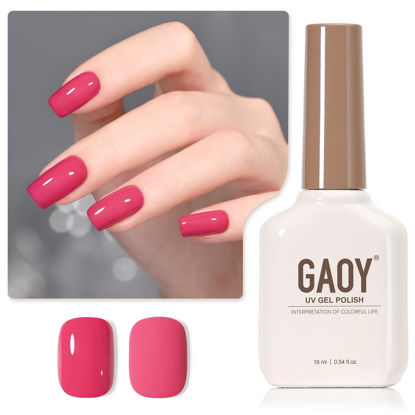 Picture of GAOY Pink Gel Nail Polish, 16ml Soak Off Gel Polish, UV Light Cure for Nail Art DIY Manicure at Home, 2003 Berry Pink