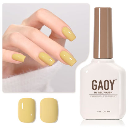 Picture of GAOY Yellow Gel Nail Polish, 16ml Soak Off Gel Polish, UV Light Cure for Nail Art DIY Manicure at Home, 2009 Dijon Yellow