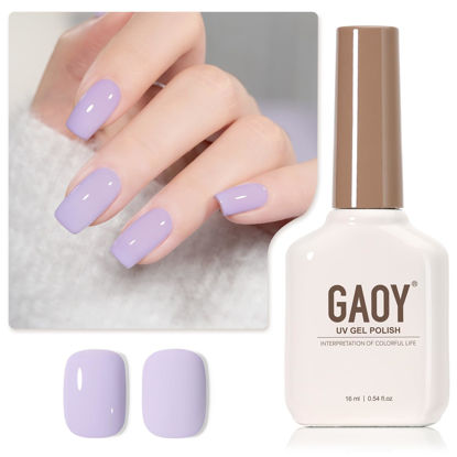 Picture of GAOY Pastel Purple Gel Nail Polish, 16ml Soak Off Gel Polish, UV Light Cure for Nail Art DIY Manicure at Home, 2000 Pale Lilac