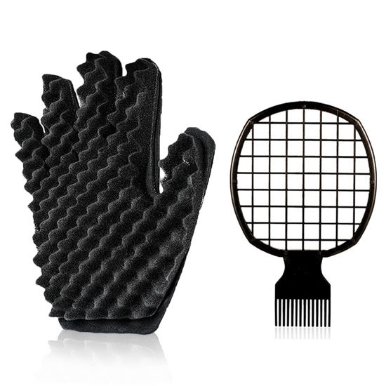 Picture of Curl Sponge Glove for Men Curls, Hair Curling Sponge Glove for Natural Hair Women, with 1 Hair Twist Comb, Hair Twister, Curling Twist Sponge Gloves