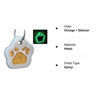 Picture of io tags Pet ID Tags, Personalized Dog Tags and Cat Tags, Custom Engraved, Easy to Read, Cute Glitter Paw Pet Tag (Orange + Silencer)