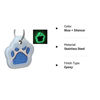 Picture of io tags Pet ID Tags, Personalized Dog Tags and Cat Tags, Custom Engraved, Easy to Read, Cute Glitter Paw Pet Tag (Blue + Silencer)