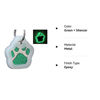Picture of io tags Pet ID Tags, Personalized Dog Tags and Cat Tags, Custom Engraved, Easy to Read, Cute Glitter Paw Pet Tag (Green + Silencer)
