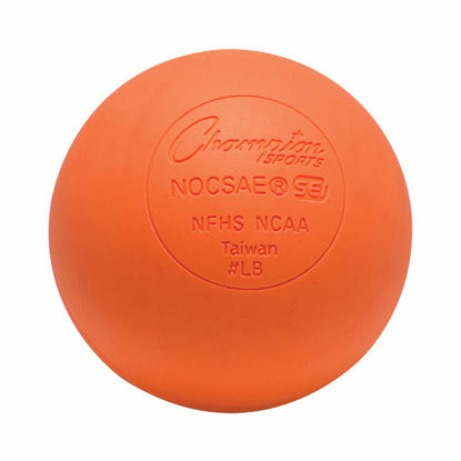 Picture of Champion Sports Colored Lacrosse Balls: Orange Official Size Sporting Goods Equipment for Professional, College & Grade School Games, Practices & Recreation - NCAA, NFHS and SEI Certified - 1 Pack