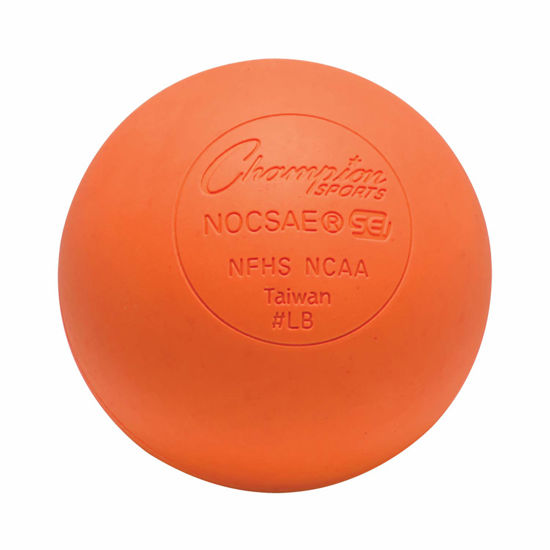 Picture of Champion Sports Colored Lacrosse Balls: Orange Official Size Sporting Goods Equipment for Professional, College & Grade School Games, Practices & Recreation - NCAA, NFHS and SEI Certified - 1 Pack