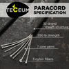 Picture of TECEUM Paracord Type III 550 Black - 50 ft - 4mm - Tactical Rope MIL-SPEC - Outdoor para Cord -Camping Hiking Fishing Gear and Equipment - EDC Parachute Cord - Strong Survival Rope 016 nw