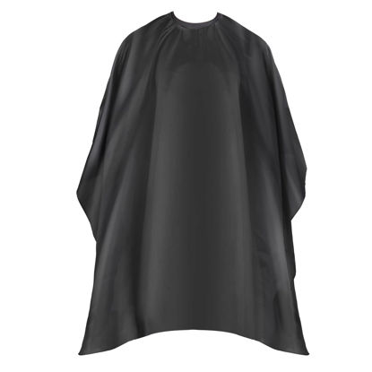 Picture of Omvoina Professional Hair Cutting Cape with Adjustable Snap Closure, Salon Barber Cape,Waterproof Hairdressing Salon Cape - 57" x 51"(Black)