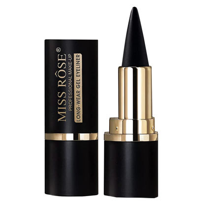 Picture of Miss Rose M Black Gel Eyeliner,Cream Eyeliner Tool Smudge Proof Eyeliner Pencil,Matte Black Eye-liner Pencil Tattoo Eyeliner Pen, Eyeliner Gel Stick Makeup Eye-liners for Women Girls (Black)