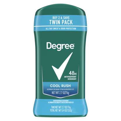 Picture of Degree Men Original Antiperspirant Deodorant Cool Rush Twin Pack 48-Hour Sweat & Odor Protection Antiperspirant For Men 2.7 oz