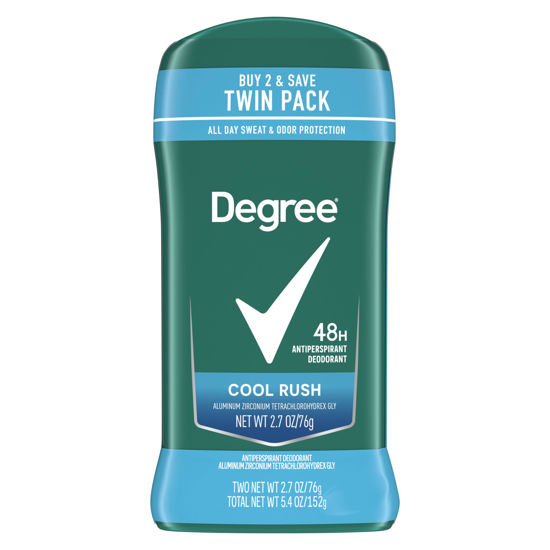 Picture of Degree Men Original Antiperspirant Deodorant Cool Rush Twin Pack 48-Hour Sweat & Odor Protection Antiperspirant For Men 2.7 oz