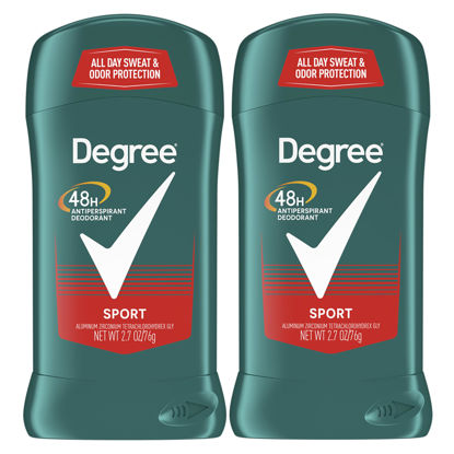 Picture of Degree Men Original Antiperspirant Deodorant for Men, Pack of 2, 48-Hour Sweat and Odor Protection, Sport 2.7 oz