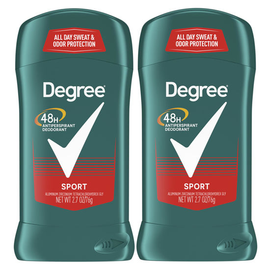 Picture of Degree Men Original Antiperspirant Deodorant for Men, Pack of 2, 48-Hour Sweat and Odor Protection, Sport 2.7 oz