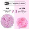 Picture of FARMOGA Bath Loofah Sponge Body Scrubber Shower Sponge Exfoliating Mesh Pouf Shower Ball Bath Sponges for Women and Men Bathing Accessories (4Pack 50G Colorful)