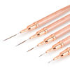 Picture of Komall Nail Art Liner Brushes, 5Pcs Painting Nail Art Brush Set Nail Dotting Drawing Tool for Long Lines, Thin Details, Fine Drawing Sizes 4/8/12/20/25mm(Champagne Gold)