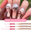 Picture of Komall Nail Art Liner Brushes, 5Pcs Painting Nail Art Brush Set Nail Dotting Drawing Tool for Long Lines, Thin Details, Fine Drawing Sizes 4/8/12/20/25mm(Champagne Gold)