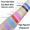 Picture of MEICOLY Metallic Silver Face Body Paint,Sweatproof Silver Eye Black Stick for Sports Football/Baseball/Softball,Body Paint for Adults and Kids,Halloween SFX Special Effects Cosplay Makeup Fantasy