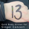 Picture of MEICOLY Gold Body Glitter,Yellow Face Glitter Gel Accessories,Music Festival Glitter for Women,Chunky Glitter Face Paint,Mermaid Sequins Hair Glitter Makeup,Sparkle Body Glitter Gel for Women Kids