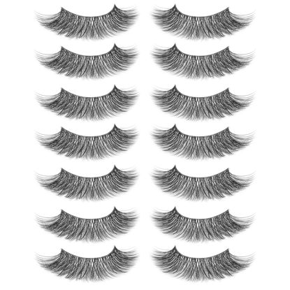 Picture of Fox Eye Lashes Mink Lashes Cat Eye Lashes Fluffy False Eyelashes Natural Lashes Long Eyelashes Volume False Lashes Pack FS06