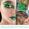 Picture of Go Ho Green Face Body Glitter,St Patricks Day Face Glitter Makeup,Green Face Paint Holographic Chunky Sequins Glitters for Eye Lip Hair Nails,Festival Glitter Rave Accessories,09 Green Glitter 52g