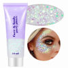 Picture of Go Ho Clear White Body Glitter,Festival Rave Outfits for Women,Holographic White Face Glitter Gel,Mermaid Face Paint Glitter Sequins,Fairy White Makeup Chunky Glitter,Rave Accessories