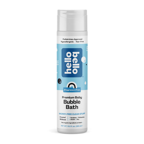 Picture of Hello Bello Bubble Bath - Gentle Hypoallergenic Tear-Free Formula for Babies and Kids - Vegan and Cruelty-Free - Fragrance Free - 10 fl oz