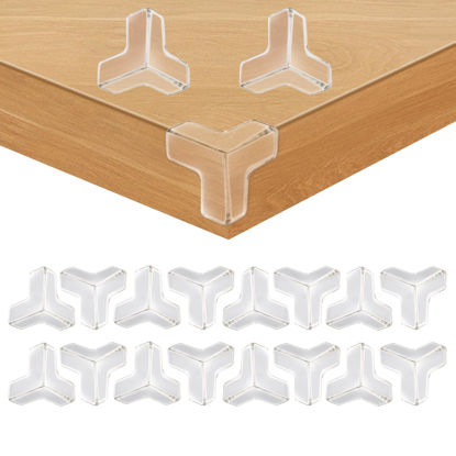 Picture of 16 Corner Protector Baby, T-Shape Table Corner Protectors for Baby Corner Protector Guards Clear Corner Protectors for Furniture Corner Protectors Corner Guards Baby Proof Corner Covers Baby Safety