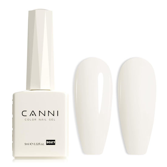 Picture of CANNI Milky White Gel Nail Polish, 1Pcs Off White Gel Polish Milk White Color Nail Polish Gel High Gloss Soak Off U V Gel Nail French Nail Manicure Salon DIY