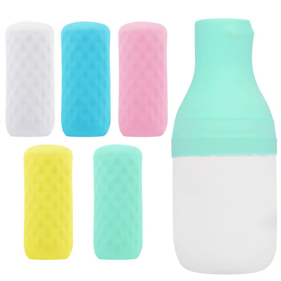 Picture of FOROUME 5 Pack Travel Essentials Silicone Bottle Covers, Cruise Ship Essentials, Travel Accessories Luggage for Women Men, Elastic Sleeves for Leak Proofing, Fit Most Travel Size Bottles Toiletries