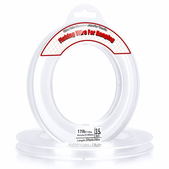 Picture of Fishing Line Clear, Acejoz 656FT Clear Fishing Wire for Hanging, 200 Meters 0.3mm Nylon String Supports 17 Pounds, Invisible Fishing Line for Balloon Garland Hanging Decorations Beading and Crafts…