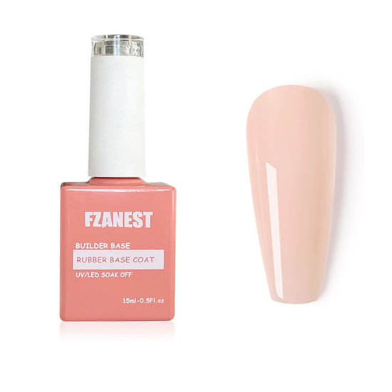 Picture of FZANEST Rubber Base Builder Gel For Nails,15ml Jelly Natrual Nude Pink Color Gel Nail Polish,Builder Gel in a Bottle,Nail Strengthener Gel,Self-leveling Extension Gel Soak Off UV Gel Nail