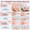 Picture of FZANEST Rubber Base Builder Gel For Nails,15ml Jelly Natrual Nude Pink Color Gel Nail Polish,Builder Gel in a Bottle,Nail Strengthener Gel,Self-leveling Extension Gel Soak Off UV Gel Nail