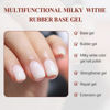 Picture of FZANEST Milky White Gel Nail Polish Rubber Base Builder Gel,6 in 1 Builder Gel For Nails In A Bottle,Nail Structure Strengthener Gel Nude Base Color,Quick Extension Gel Soak Off UV Gel Polish