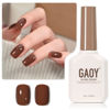 Picture of GAOY Brown Gel Nail Polish, 16ml Soak Off Gel Polish, UV Light Cure for Nail Art DIY Manicure at Home, 2088 Amber Brown
