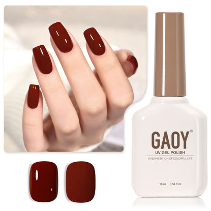 Picture of GAOY Red Gel Nail Polish, 16ml Soak Off Gel Polish, UV Light Cure for Nail Art DIY Manicure at Home, 1008 Crimson Red