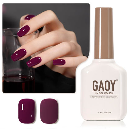 Picture of GAOY Jelly Purple Gel Nail Polish, 16ml Soak Off Gel Polish, UV Light Cure for Nail Art DIY Manicure at Home, 2018 Purple Berry