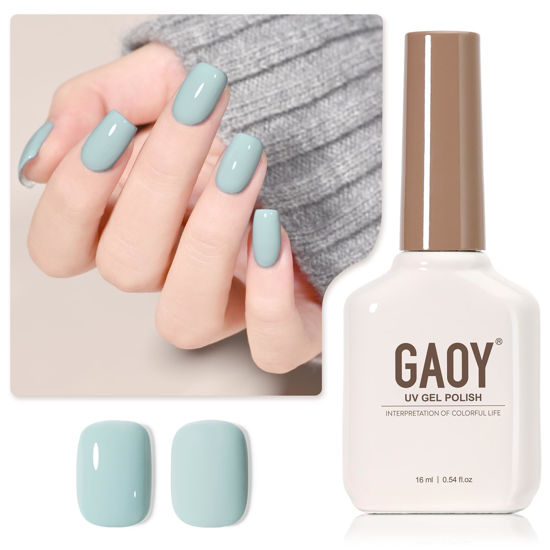 Picture of GAOY Blue Gel Nail Polish, 16ml Soak Off Gel Polish, UV Light Cure for Nail Art DIY Manicure at Home, 2001 Cadet Blue
